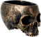 SUMMIT COLLECTION Bronze Resin Halloween Skull Candy Bowl Planter Dish Statue Sculpture Skeleton