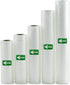 Mozing Vacuum Sealer Bags, Commercial Grade Food Seal Bag Rolls, Meal Saver Bags for Storage or Sous Vide, 5 Pack 1 Roll 5.9" x 11', 1 Roll 6.7" x 11', 1 Roll 7.9" x 11', 1 Roll 9.8" x 11' and 1 Roll 11" x 11' (5 Rolls)