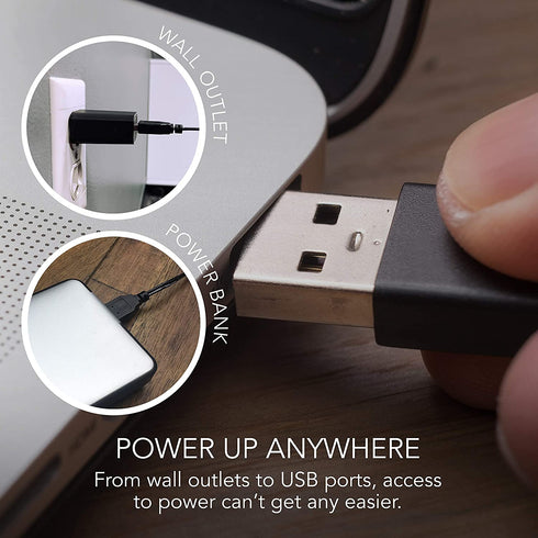 Sharper Image SBS1-SI Small Personal USB Fan with Soft Blades, 2 Speeds, Touch Control, Quiet Operation, 5V Wall Adapter, 6 ft. Cable, Black