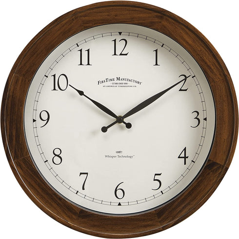 FirsTime & Co.® Walnut Garrison Wall Clock, American Crafted, Walnut Wood, 16 x 2 x 16,