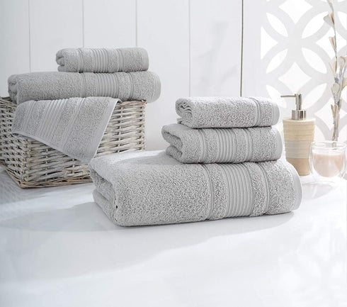 Qute Home 4-Piece Hand Towels Set, 100% Turkish Cotton Premium Quality Towels for Bathroom, Quick Dry Soft and Absorbent Turkish Towel Perfect for Daily Use, Set Includes 4 Hand Towels (Grey)
