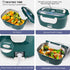 Electric Lunch Box -- Toursion Portable Food Heater 2 in 1 for Car/Truck and Work 110V&12V-24V 40W, Removable Stainless Steel Portable Food Warmer 1.5L, Spoon and 2 Compartments Included (Dark Green)