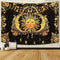 Sun and Moon Tapestry Stars Tapestry Black and Gold Wall Tapestry Psychedelic Moon Tapestry Trippy Celestial Tapestry Wall Hanging for Room (51.2 — 59.1 inches)