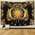 Sun and Moon Tapestry Stars Tapestry Black and Gold Wall Tapestry Psychedelic Moon Tapestry Trippy Celestial Tapestry Wall Hanging for Room (51.2 — 59.1 inches)