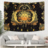 Sun and Moon Tapestry Stars Tapestry Black and Gold Wall Tapestry Psychedelic Moon Tapestry Trippy Celestial Tapestry Wall Hanging for Room (51.2 — 59.1 inches)