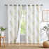 FMFUNCTEX Yellow White Blackout Curtain Panel for Bedroom Modern Tree Branch Print Curtain for Living Room Extra Long 108" Hotel Window Drapes 1pc Grommet Top