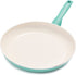GreenPan Rio Healthy Ceramic Nonstick 12" Frying Pan Skillet, PFAS-Free, Dishwasher Safe, Turquoise