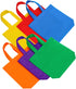 Aneco 24 Pack 11.5 by 11.5 Inches Bottom Birthday Party Bags Non-Woven Treat Bags Easter Egg Hunt Gift Bag Rainbow Colors with Handles, 6 Colors
