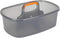 Casabella Cleaning Handle Bucket, Rectangular Storage Caddy, Graphite, 1.85 gallons (7 liters), Gray and Orange
