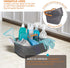 Casabella Cleaning Handle Bucket, Rectangular Storage Caddy, Graphite, 1.85 gallons (7 liters), Gray and Orange