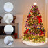 Large Christmas Tree Skirt, 60 Inch White Faux Fur Christmas Tree Skirt,Big Size Velvet Plush Xmas Tree Skirt for Xmas Holiday