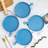 Dinner Plates Plate Set of 4, Ceramic 8 Inch Dinner Plates, Elegant Matte Serving Dinner Plates With Skillet Look Handle for Pizza, Steak, Pasta, Salad, Serving Trays, Blue