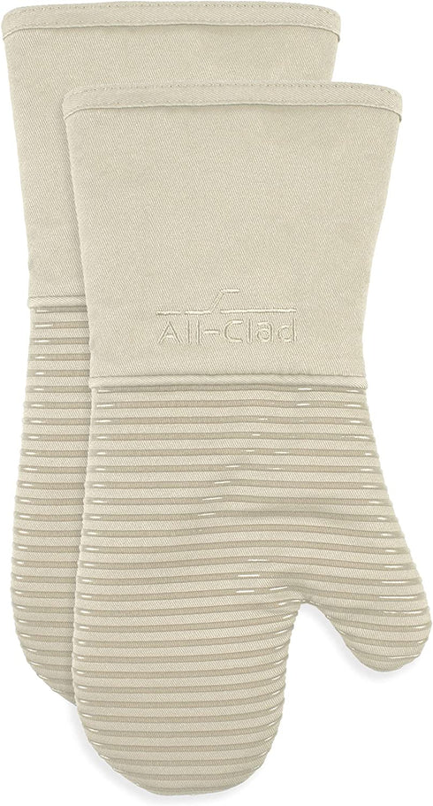 All-Clad Textiles Silicone Oven Mitt, 2 Pack, Almond, 2 Count