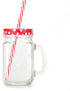 Mason Jar Mugs with Handle, multi COLORED Lids and Plastic Straws. 16 Oz. Each. Old Fashion Drinking Glasses - pack of 4 by Premium Vials