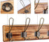 Rustic Coat Rack - Wall Mounted Solid Pine Wood 17" Entryway Coat Hooks - Rustic Hooks for Hanging Coats,Jacket,Clothes,Hats (1 Item Five Hooks, Carbonized Black with Bronze Hooks)