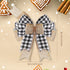 Syhood 4 Pieces Black and White Burlap Bows Christmas Wreath Bows Large Buffalo Plaid Wreath Bows Craft Ribbon Bows Tree Topper Bows Rustic Checkered Bows for Wedding Party Decoration 9.4 x 13 Inch
