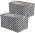 DII Laundry Storage Collection PE Coated Collapsible Cotton/Polyester Bin w/Handles, Large Set, 10.5x17.5x10, Gray Lattice, 2 Piece