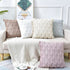LHKIS Throw Pillow Covers 18x18, Beige Decorative Boho Pillow Case Cushion Cover with Velvet Luxury Soft Plush Short Wool for Couch Sofa Bedroom Car, Set of 2