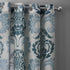 HPD Half Price Drapes SHCH-PS18043A-84-GR Damascus Grommet Faux Linen Printed Sheer Curtain (1 Panel), 50 X 84, Damacus Teal
