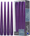 Hyoola Tall Taper Candles - 10 Inch Purple Unscented Dripless Taper Candles - 8 Hour Burn Time - 12 Pack
