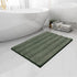 Easy-Going Luxury Chenille Striped Pattern Bath Mat, 20x32 in, Soft Plush Bath Rug, Absorbent Bathroom Rug, Non Slip Perfect Carpet Rugs for Shower, Bedroom, Front Door, Enterway (Greyish Green)