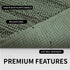 Easy-Going Luxury Chenille Striped Pattern Bath Mat, 20x32 in, Soft Plush Bath Rug, Absorbent Bathroom Rug, Non Slip Perfect Carpet Rugs for Shower, Bedroom, Front Door, Enterway (Greyish Green)