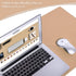 LOLLIDO Natural Cork & Leather Dual Sided Desk Pad, 36" x 17" Waterproof PU Leather Desk Writing Mat, Large Mouse Pad Desk Protector(Cork+Bronze)