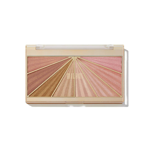 Milani Luminoso Glow Shimmering Face Palette (0.37 Ounce) Cruelty-Free Highlighter Palette - Shape, Contour & Highlight Face with 8 Shimmer Shades