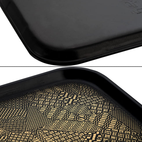 ZOOFOX Set of 4 Fast Food Tray for Eating, Plastic Serving Tray for Lunch, 14.5" X 10" Rectangular Textured Non-Slip Trays for Parties, Coffee Table, Buffets, Cafeteria