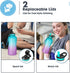 64oz Half Gallon Water Bottle with Time Marker, BUZIO Water Jug with Spout & Straw lid, BPA Free 1/2 Gallon Water Bottle with Straw & Handle for Fitness Outdoor, Ombre Green Pink Purple