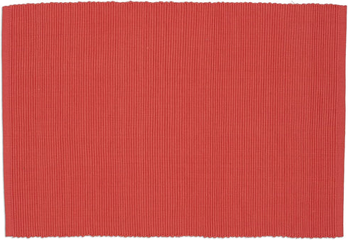 DII 100% Cotton Basic Ribbed Placemat Set, Georgia Peach, 13x19, 6 Piece