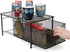 Mind Reader 'CABASKDR' Black Metal Mesh Storage Basket with Sliding Drawer and Steel Mesh Platform On Top