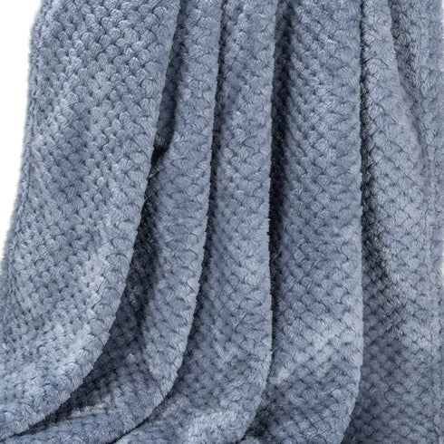 Fuzzy Throw Blanket, Plush Fleece Blankets for Adults, Toddler, Boys and Girls, Warm Soft Blankets and Throws for Bed, Couch, Sofa, Travel and Outdoor, Camping (40Wx60L, M-Smoked Blue)