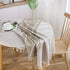 Round Tablecloth 60 Inch for Circular Table, Crturto Farmhouse Table Cloth Cotton Linen Wrinkle Resistant Table Cover for Home Kitchen Dining (Round, 60 Inch, Linen)