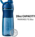 BlenderBottle SportMixer Shaker Bottle Perfect for Protein Shakes and Pre Workout, 28-Ounce, Rose