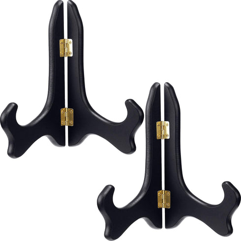 Tatuo 2 Packs Wooden Display Stand Plate Stands for Display Decorative Picture Frame Stand Holder Easels (8 Inch)