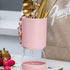 Bruntmor Kitchen Utensil Holder for Countertop, 5.6€³ Ceramic Utensil Crock, Matte Glazed Kitchen D©cor, Easy to Clean, Pink