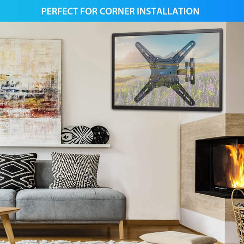 Full Motion TV Wall Mount Bracket, Articulating Arms Swivel Tilt Extension Rotation, Fits Most 26-55 Inch Flat Curved LED LCD OLED TVs, Max VESA 400x400mm Holds up to 88lbs by Pipishell