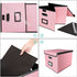 Collapsible File Storage Organizer Boxes with Lids, Huolewa Linen Document Storage, Universal Hanging Filing Organization Box for Letter/Legal Folder, Decorative Office /Home File Bins - Pink (2 Pack)