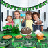 Decorlife Video Game Party Supplies Serves 8, Cute Gamer Birthday Decorations for Boys, Complete Pack Includes Tablecloth, Pre-Strung Banner, Green, Total 58PCS