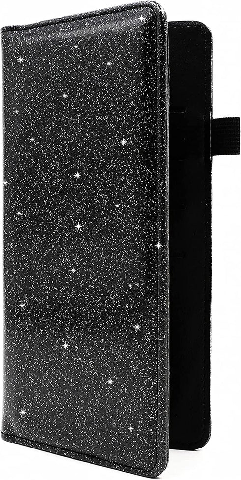 Menesia Checkbook Cover for Men & Women RFID Glitter Leather Check Book Holder Wallet