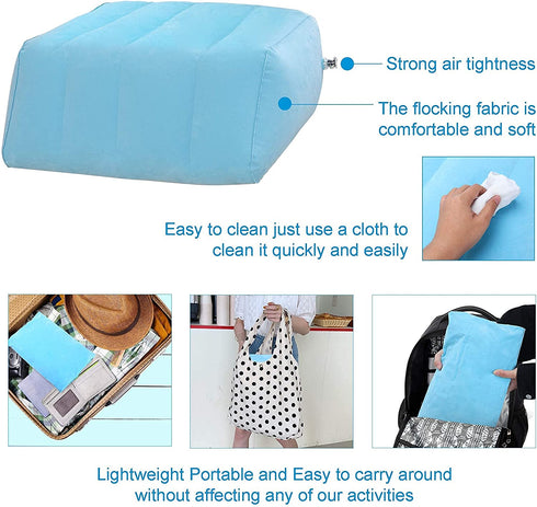 Antdvao Inflatable Leg Pillows, Comfort Leg Wedge Pillow for Raising Legs and Kneehelps Relieve Edema, Light and Portable, Wedge Pillow Leg Necessary for Travel