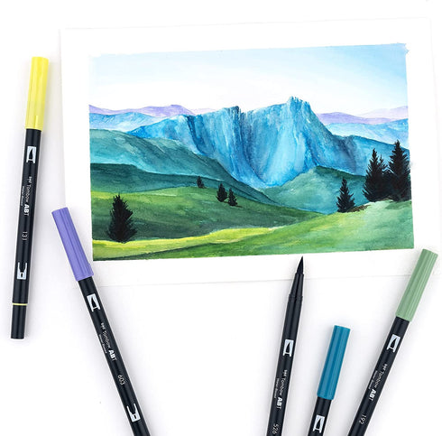 Tombow 56169 Dual Brush Pen Art Markers, Landscape, 10-Pack. Blendable, Brush and Fine Tip Markers