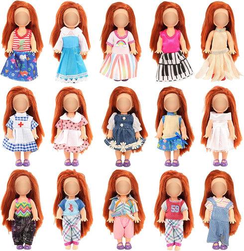 BARWA 6pcs Kelly Doll Clothes Fashion Dresses Outfit for Kelly Doll