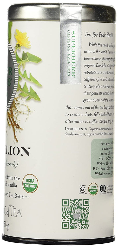 The Republic of Tea Organic Dandelion SUPERHERB Herbal Tea, Tin of 36 Tea Bags