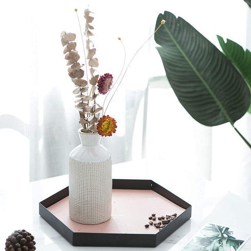 Jojuno Gray White Finish Ceramic Flower Vase Home Decor Vase and Table Centerpieces Vase for Friends and Family, Christmas, Wedding, Bridal Shower