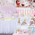 White Table Skirt Baby Shower 6ft Tulle Table Skirting with Gold Brim Round and Rectangle Tutu Table Decoration Table Cloth for Birthday Party,Gender Reveal Wedding(L6(ft), H30in)