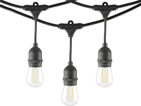 Mr Beams 2W S14 Bulb LED Weatherproof Outdoor String Lights, 24 feet, Black