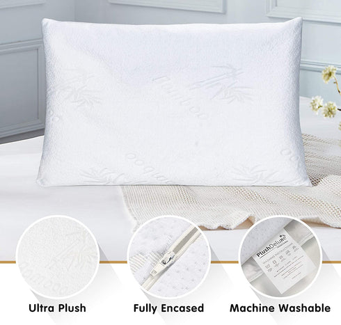 Premium Bamboo King Pillow Protector Covers - Waterproof, Allergy, Dust, Bed Bug, and Mite Proof Zippered Protectors - Pillowcase Zipper Cover Allergen Case Pack for Sleep Pillows - Set of 2