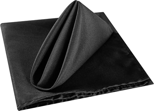 Cloth Napkins 17x17 inch 25 Packs Washable Polyester Dinner Napkins Soft Table Napkins for Wedding Party Dining Banquet(Black,25PCS)